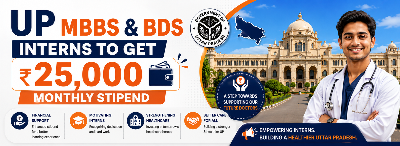 UP MBBS & BDS Intern Stipend Increased to ₹25,000: 3,928 Interns to Benefit